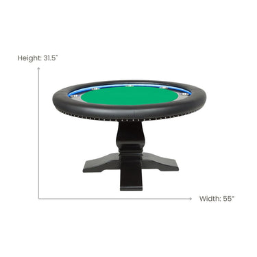 Round Poker Table With LED Lights – The Ginza LED by BBO - Black